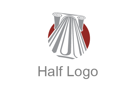 worm's-eye view of a pillar in a circular logo