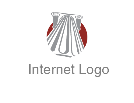 worm's-eye view of a pillar in a circular logo
