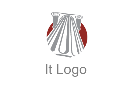 worm's-eye view of a pillar in a circular logo
