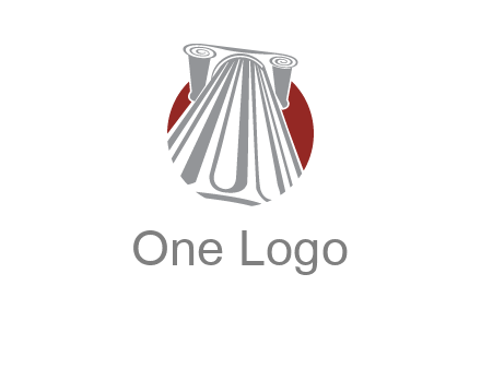 worm's-eye view of a pillar in a circular logo