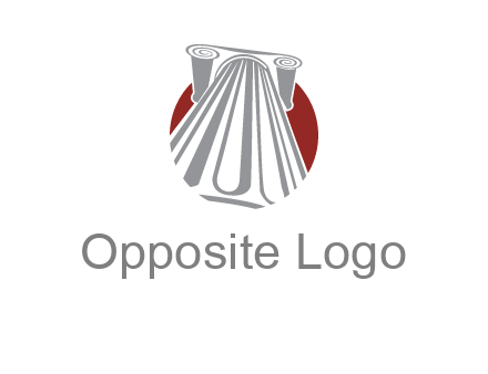 worm's-eye view of a pillar in a circular logo