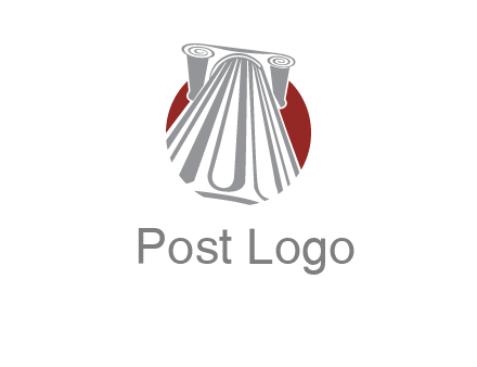 worm's-eye view of a pillar in a circular logo