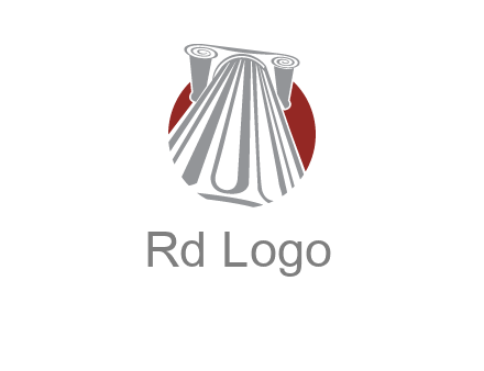 worm's-eye view of a pillar in a circular logo