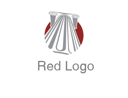 worm's-eye view of a pillar in a circular logo