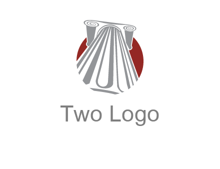 worm's-eye view of a pillar in a circular logo
