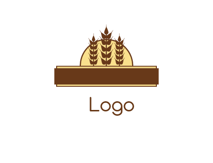 sun and wheat agriculture logo