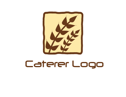 wheat in square food logo