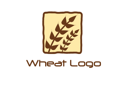 wheat in square food logo