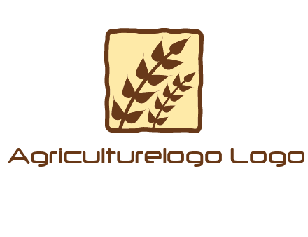 wheat in square food logo