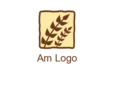 wheat in square food logo