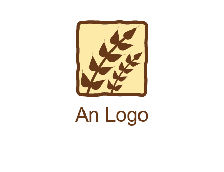 wheat in square food logo