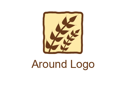 wheat in square food logo