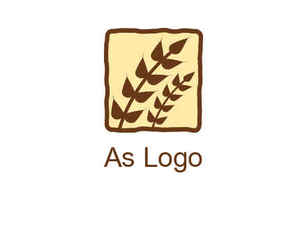 wheat in square food logo