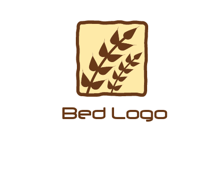 wheat in square food logo