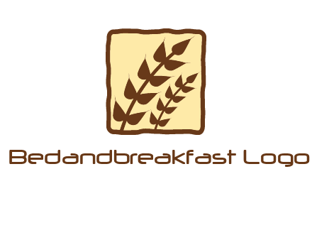 wheat in square food logo