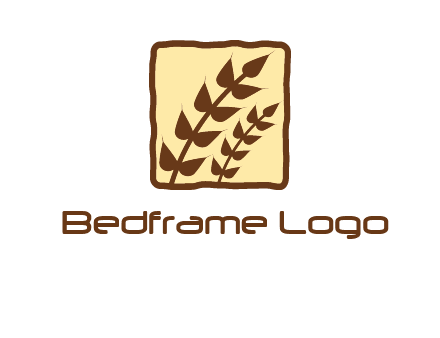 wheat in square food logo
