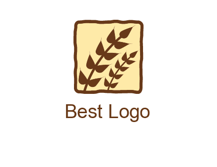 wheat in square food logo