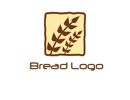 wheat in square food logo