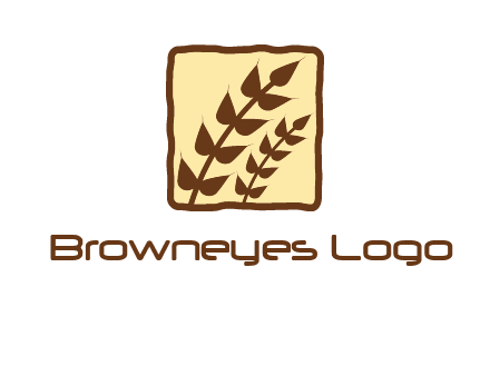 wheat in square food logo
