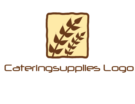 wheat in square food logo