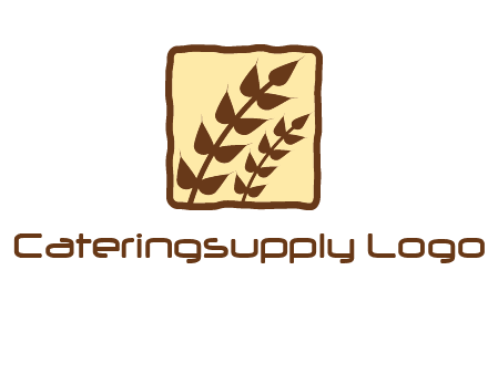 wheat in square food logo