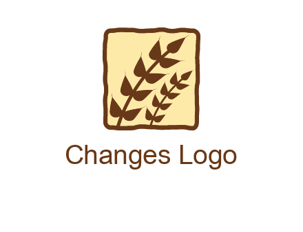 wheat in square food logo