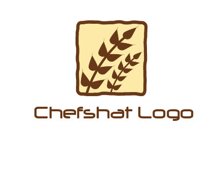 wheat in square food logo