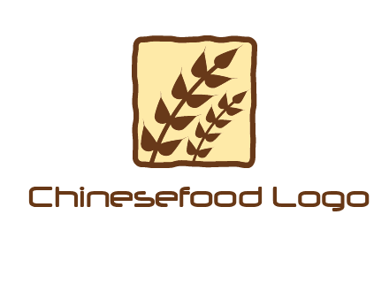 wheat in square food logo