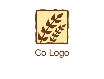 wheat in square food logo