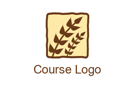 wheat in square food logo