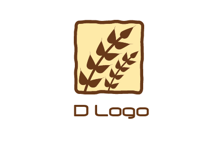 wheat in square food logo