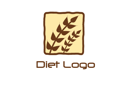 wheat in square food logo