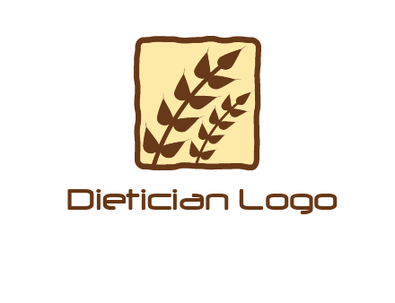 wheat in square food logo