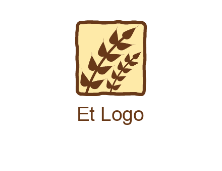 wheat in square food logo
