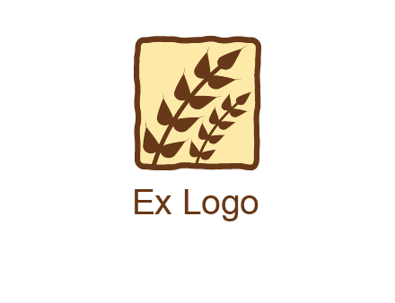 wheat in square food logo