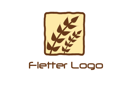 wheat in square food logo