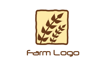 wheat in square food logo