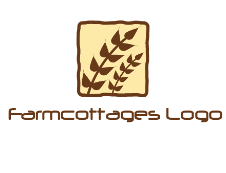 wheat in square food logo