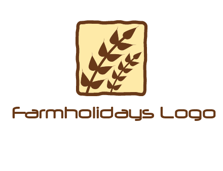 wheat in square food logo