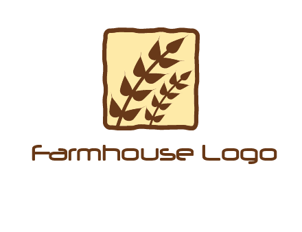 wheat in square food logo