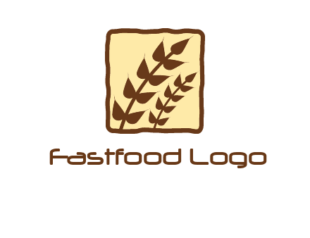 wheat in square food logo