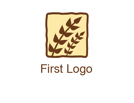wheat in square food logo