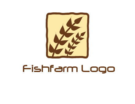 wheat in square food logo