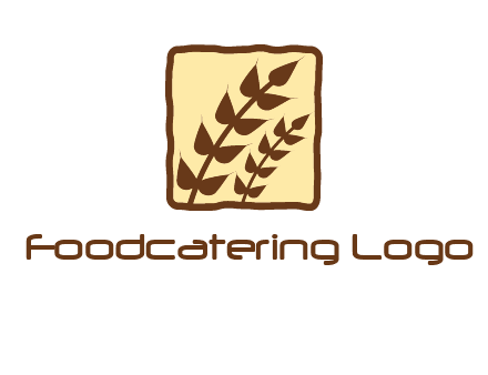 wheat in square food logo