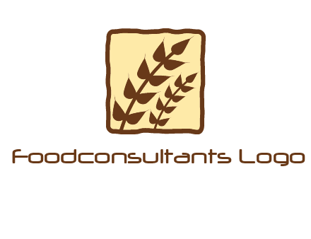 wheat in square food logo