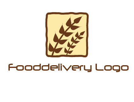 wheat in square food logo