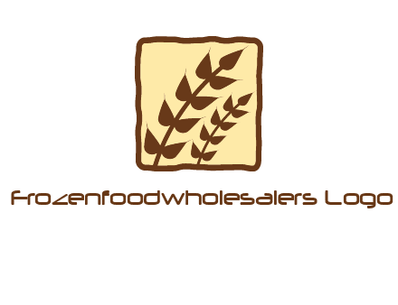 wheat in square food logo