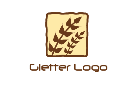 wheat in square food logo