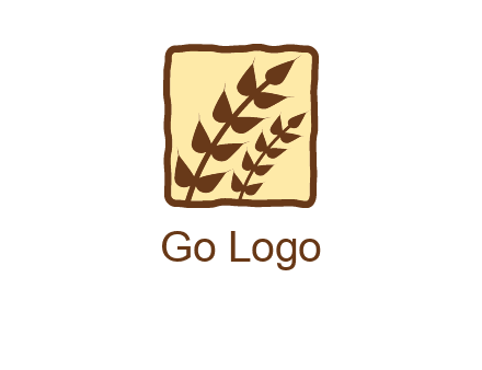 wheat in square food logo