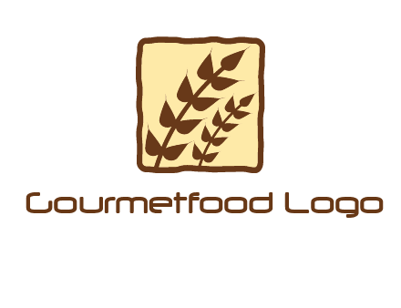 wheat in square food logo